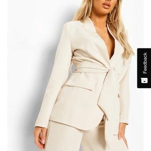 Tie Waist Longline Blazer